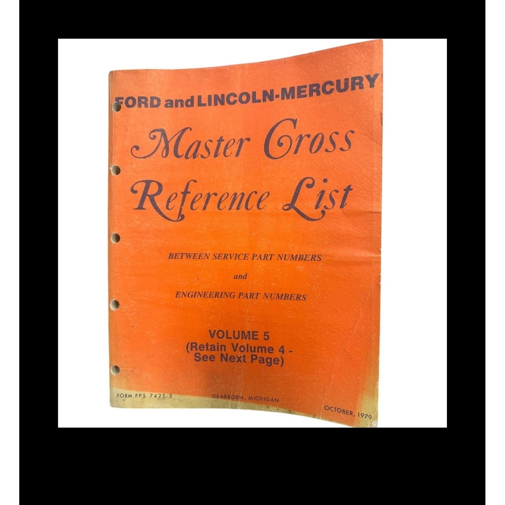 1979 Ford Lincoln Mercury Master Cross Reference List Vol 5 Motorcraft Manual